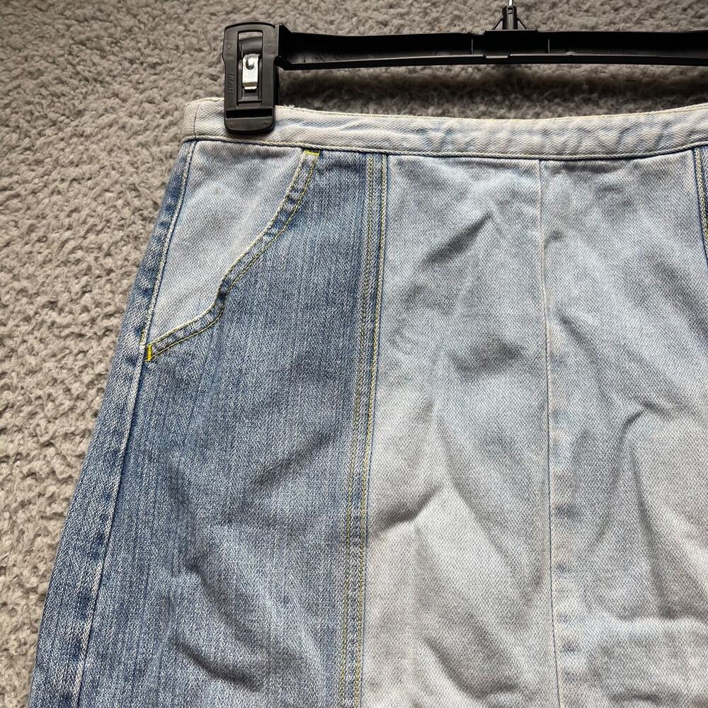 Armani Exchange Denim Skirt Womens Size 0 Blue Colorblock A Line - Picture 6 of 15